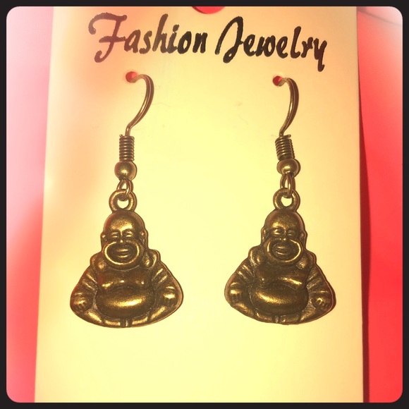 Vintage Buddha Earrings - Picture 2 of 4